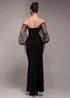 Goddiva Black Dobby Organza Bishop Sleeve Multiway Maxi Dress - 10 Image 2