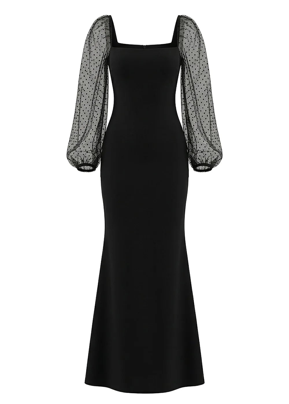 Goddiva Black Dobby Organza Bishop Sleeve Multiway Maxi Dress - 10 Image 5