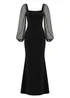 Goddiva Black Dobby Organza Bishop Sleeve Multiway Maxi Dress - 10 Image 5