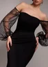Goddiva Black Dobby Organza Bishop Sleeve Multiway Maxi Dress - 10 Image 3