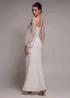 Goddiva White Dobby Organza Bishop Sleeve Multiway Maxi Dress - 12 Image 2