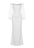 Goddiva White Dobby Organza Bishop Sleeve Multiway Maxi Dress - 12 Image 5