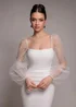 Goddiva White Dobby Organza Bishop Sleeve Multiway Maxi Dress - 12 Image 3