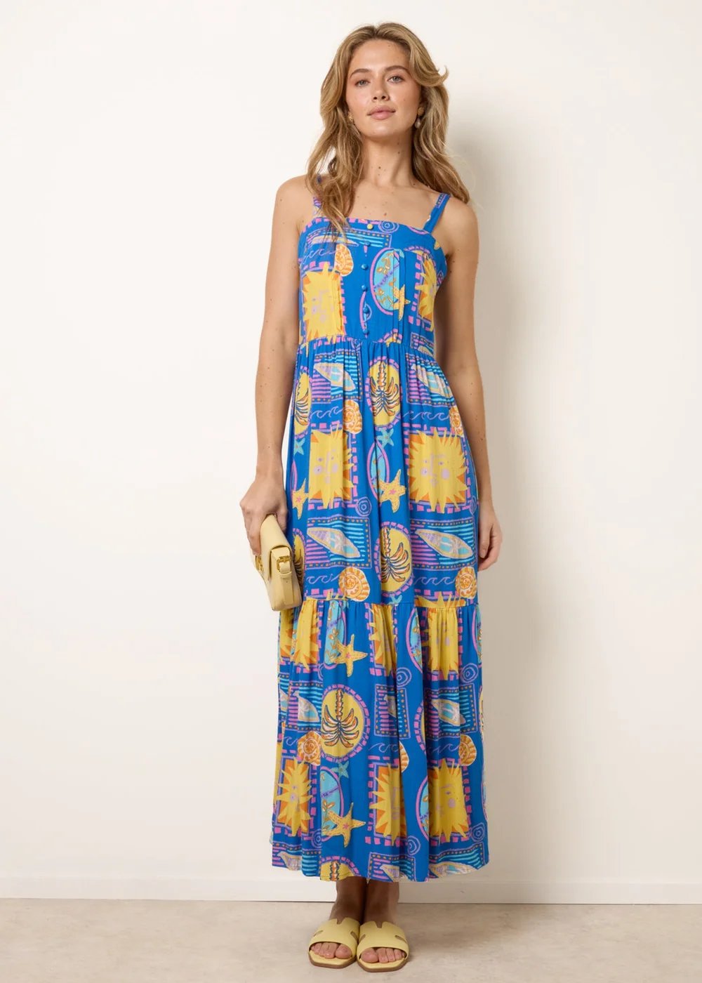 Blue Vanilla Blue Vibrant Strappy Dress - L Image 1