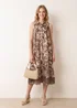 Blue Vanilla Brown Midi Shirt Dress - M Image 2
