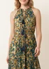 Blue Vanilla Brown Diamante Tiered Tie Front Dress - S/M Image 2