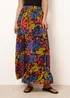 Blue Vanilla Black Tiered Bright Maxi Skirt - S/M Image 2