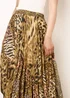 Blue Vanilla Brown Animal Asymmetric Midi Skirt - One Size Image 4