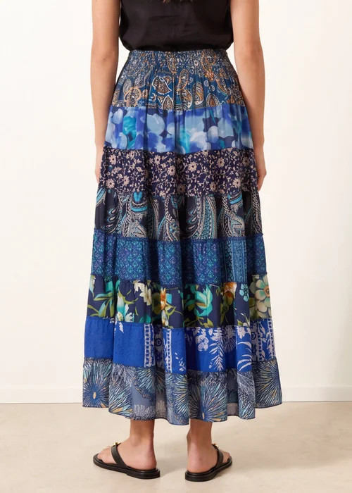 Blue Vanilla Blue Multi Print Shirred Skirt - One Size Image 4