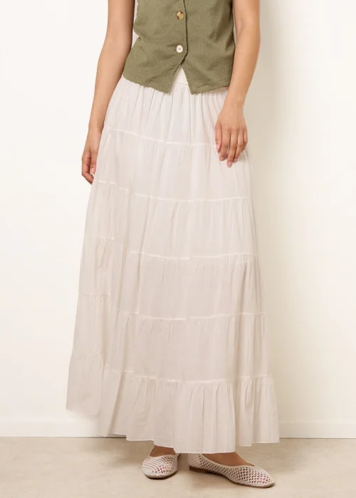 Blue Vanilla Ivory Jersey Band Tiered Skirt - M/L Image 2