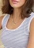 Cotton Traders Navy Wrinkle Free Scoop Neck Stripe Vest - 24 Image 3