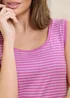 Cotton Traders Light Orchid Wrinkle Free Scoop Neck Stripe Vest - 26 Image 2