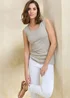 Cotton Traders Grey Marl Wrinkle Free Scoop Neck Vest - 8 Image 1
