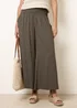 Blue Vanilla Khaki Wide Leg Shirred Waist Wavy Trousers - L/XL Image 2