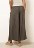 Blue Vanilla Khaki Wide Leg Shirred Waist Wavy Trousers - L/XL Image 4