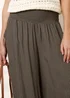 Blue Vanilla Khaki Wide Leg Shirred Waist Wavy Trousers - L/XL Image 3