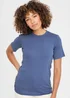 Cotton Traders Storm Blue Short Sleeve Crew Neck Base Layer Top - L Image 2