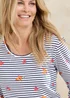 Cotton Traders Ivory Ladies 3/4 Sleeve Scoop Neck Printed Top - 22 Image 3