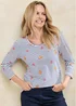Cotton Traders Ivory Ladies 3/4 Sleeve Scoop Neck Printed Top - 22 Image 2