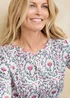 Cotton Traders Ivory Ladies 3/4 Sleeve Boat Neck Printed Top - 18 Image 3