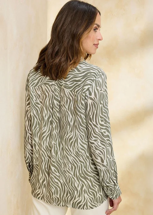 Cotton Traders Khaki Longline Popover Blouse - 18 Image 2