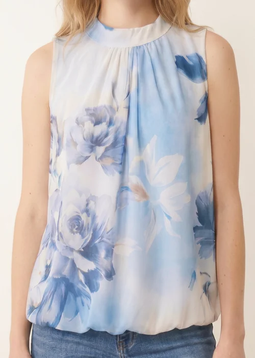 Blue Vanilla Blue Sleeveless High Neck Puffball Blouse - S/M Image 3