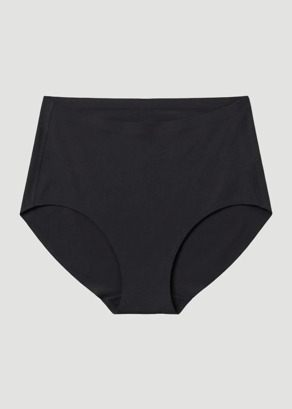 Conturve Black High Waist Seamless Bonded Brief Underwear - S Image 1