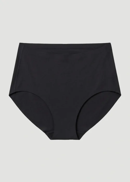 Conturve Black High Waist Seamless Bonded Brief Underwear - S Image 1