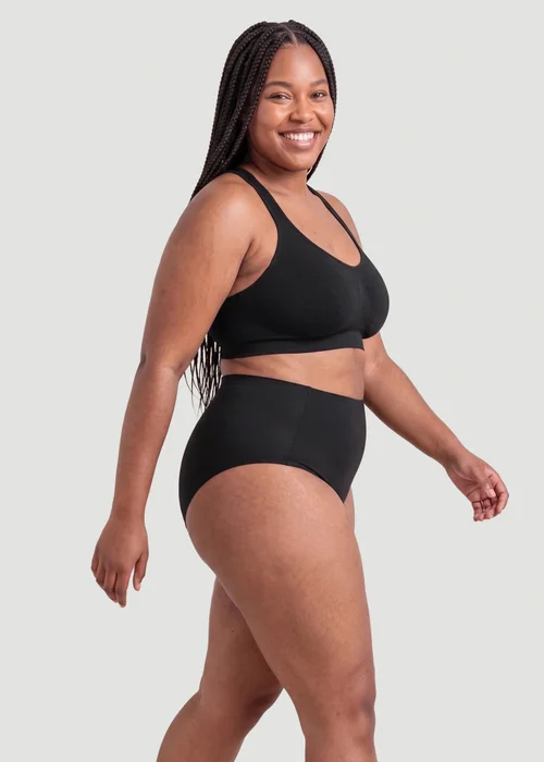 Conturve Black High Waist Seamless Bonded Brief Underwear - S Image 3