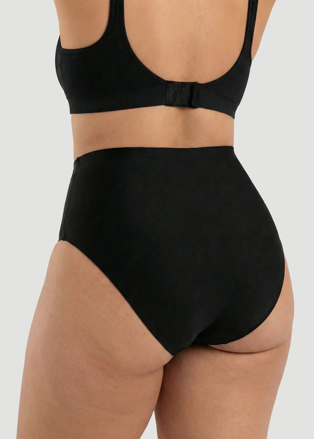 Conturve Black High Waist Seamless Bonded Brief Underwear - S Image 4