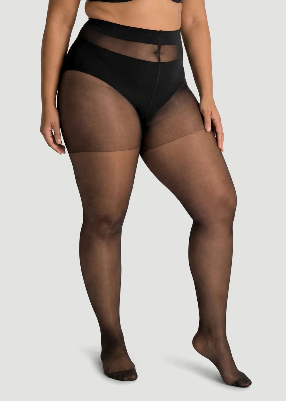 Conturve Black 30 Denier Tear Proof Shaping Tights - XS Image 1