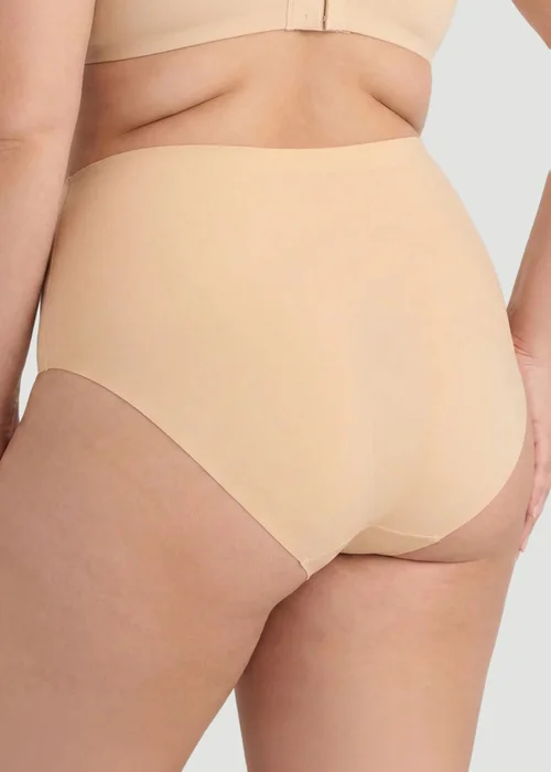Conturve Beige High Waist Seamless Bonded Brief Underwear - S Image 3