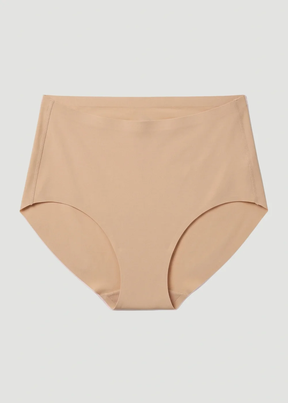 Conturve Beige High Waist Seamless Bonded Brief Underwear - S Image 1