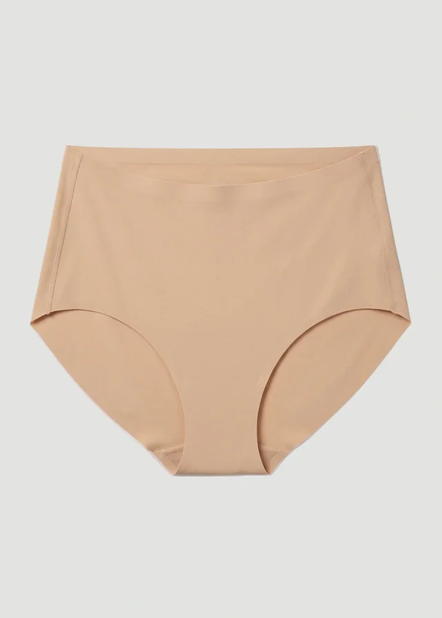 Conturve Beige High Waist Seamless Bonded Brief Underwear