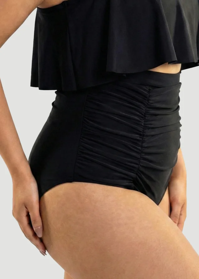Conturve Black High Waisted Shaping Bikini Bottom
