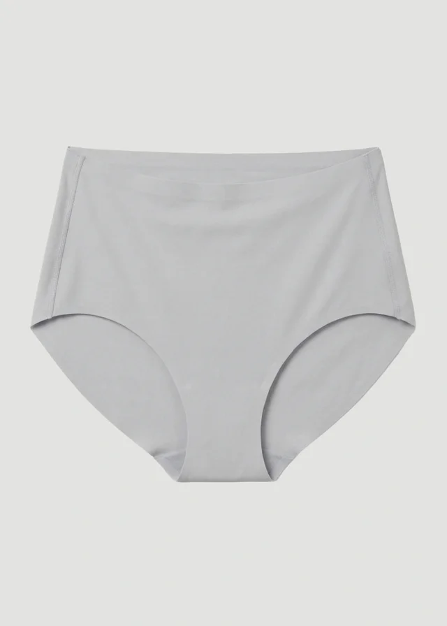 Conturve Pale Grey High Waist Seamless Bonded Brief Underwear