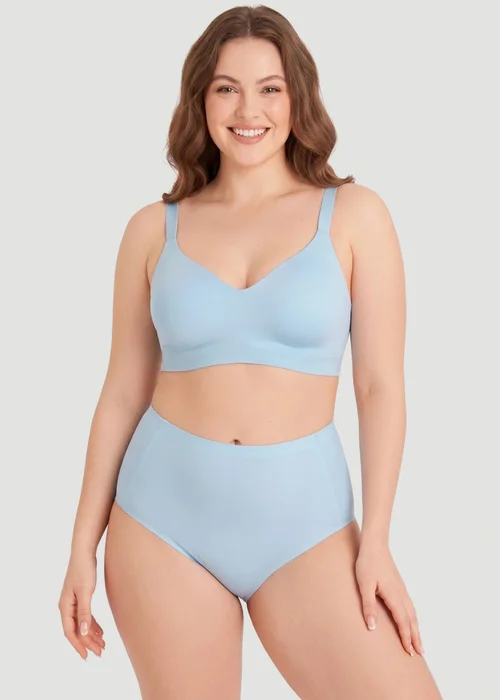 Conturve Pale Blue High Waist Seamless Bonded Brief Underwear - 2XL Image 2