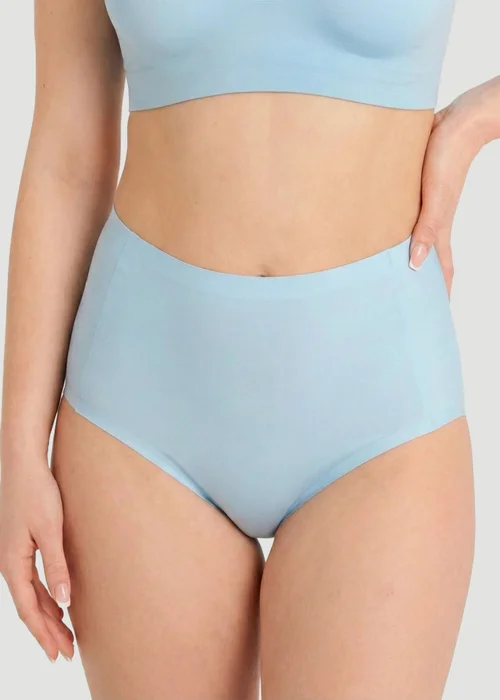 Conturve Pale Blue High Waist Seamless Bonded Brief Underwear - 2XL Image 4