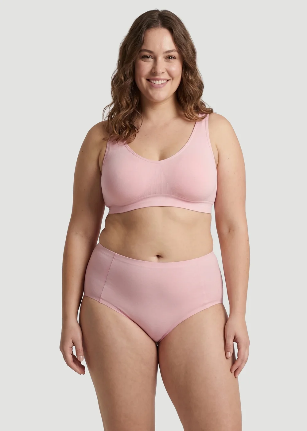 Conturve Blush Pink High Waist Seamless Bonded Brief Underwear - 2XL Image 3