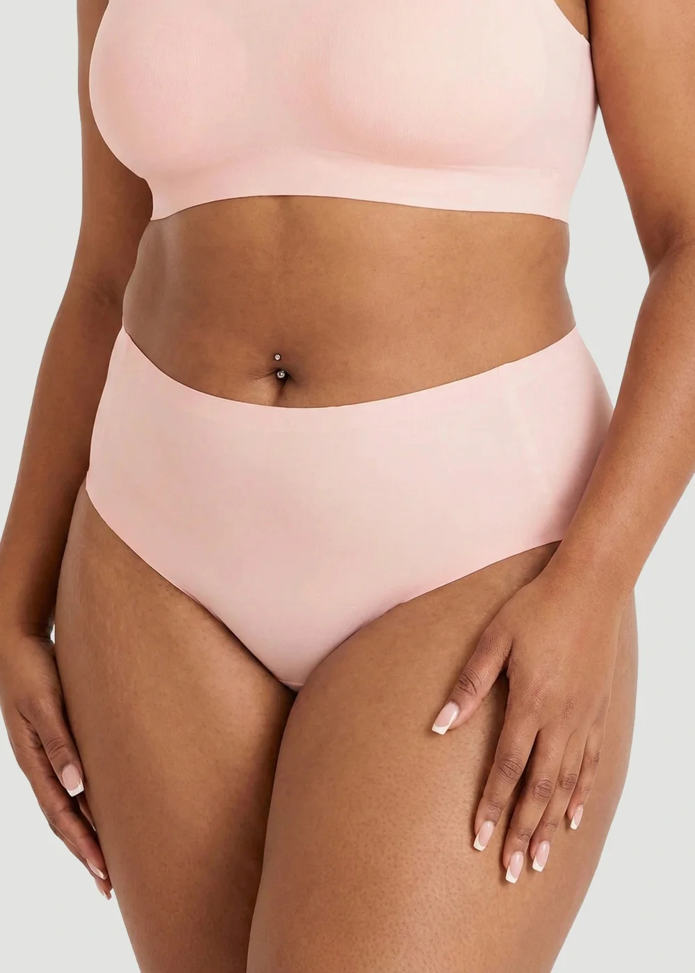 Conturve Blush Pink High Waist Seamless Bonded Brief Underwear - 2XL Image 4