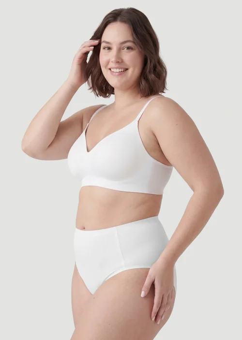 Conturve White High Waist Seamless Bonded Brief Underwear - S Image 3