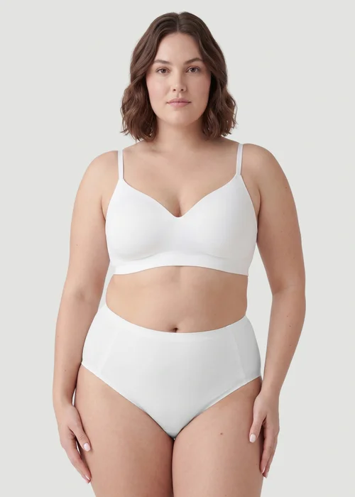 Conturve White High Waist Seamless Bonded Brief Underwear - S Image 2