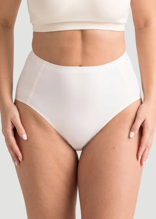 Conturve White High Waist Seamless Bonded Brief Underwear - S Image 4