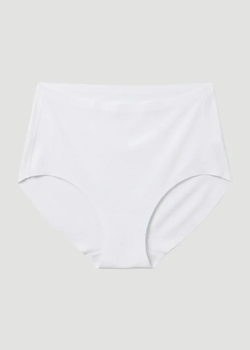 Conturve White High Waist Seamless Bonded Brief Underwear - S Image 1