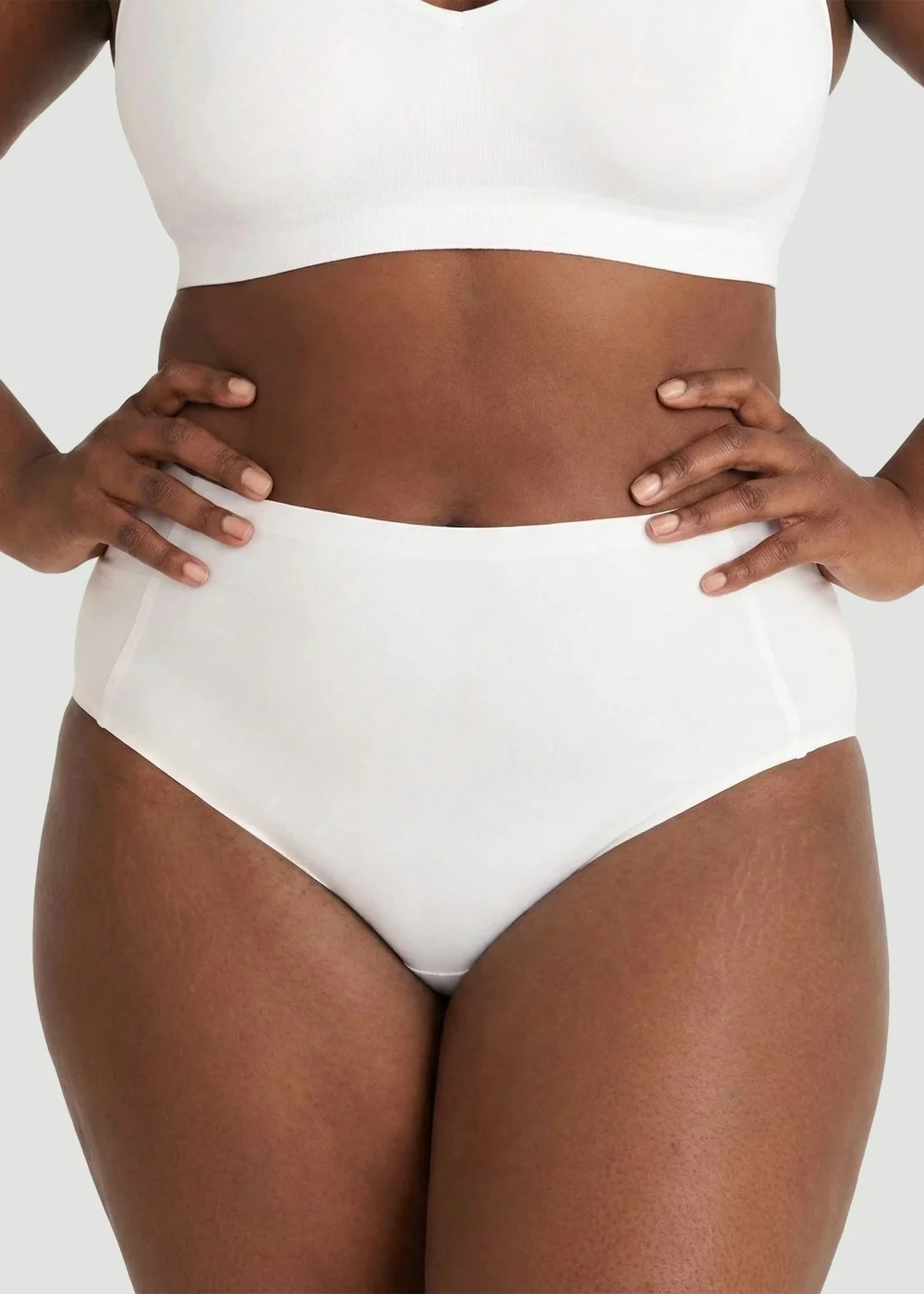 Conturve White High Waist Seamless Bonded Brief Underwear - S Image 6