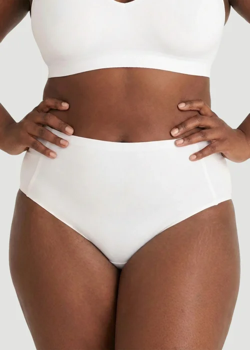 Conturve White High Waist Seamless Bonded Brief Underwear - S Image 6