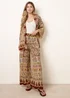 Blue Vanilla Multi Paisley Print Kimono With Embellishment - One Size Image 2