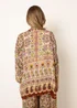 Blue Vanilla Multi Paisley Print Kimono With Embellishment - One Size Image 4