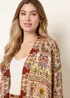 Blue Vanilla Multi Paisley Print Kimono With Embellishment - One Size Image 3