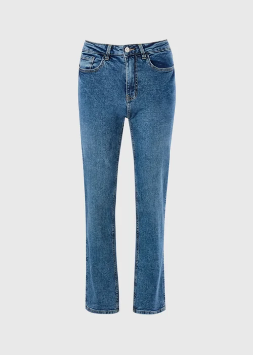 Mid Wash Straight Leg Jeans - Size 24 29 leg Image 4